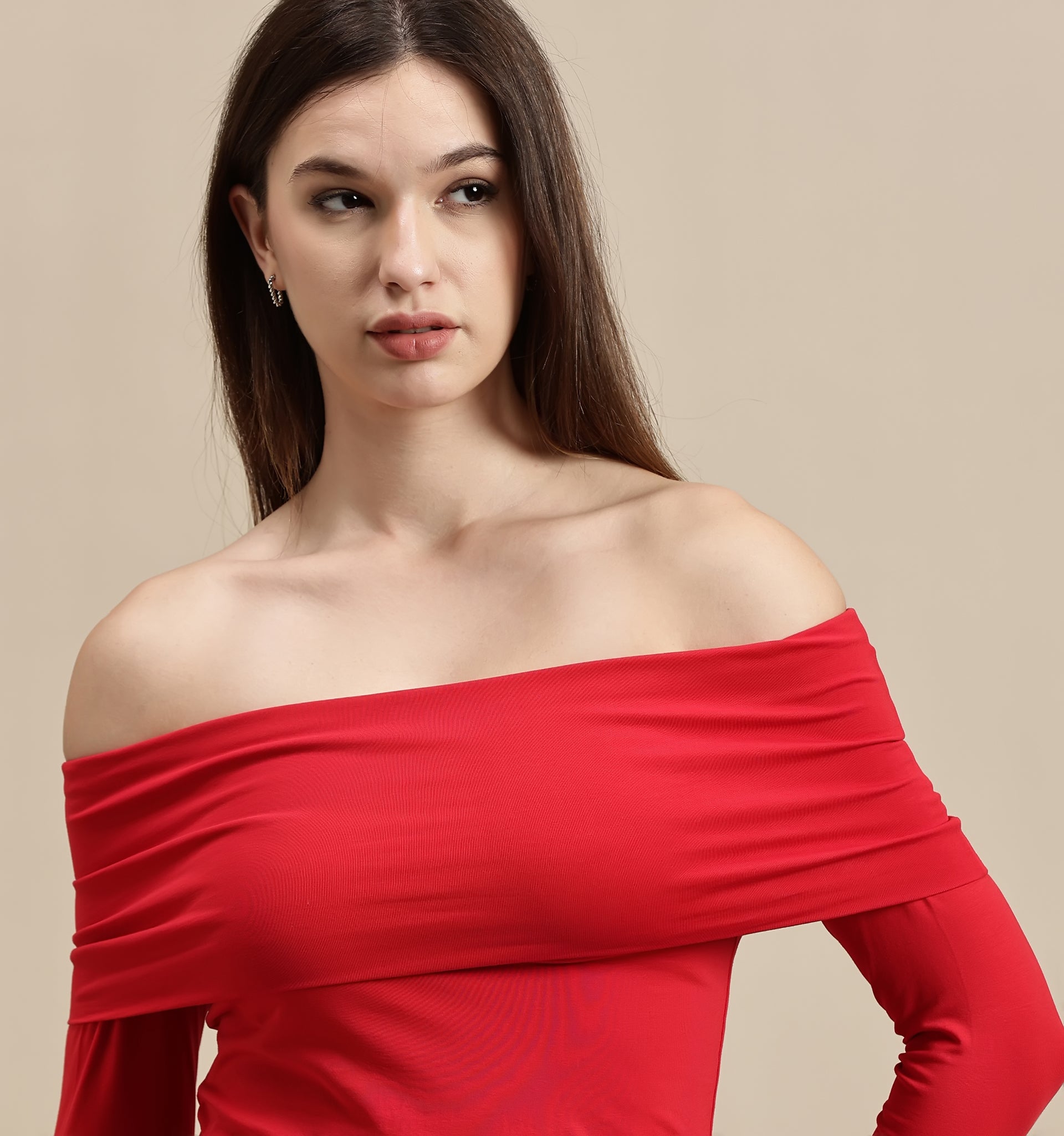 Women's Top – Off Shoulder Full Sleeve Top