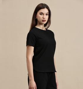 Women's Top – Regular Half Sleeve High Low Top