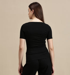 Women's Top – Boat Neck Half Sleeve Top