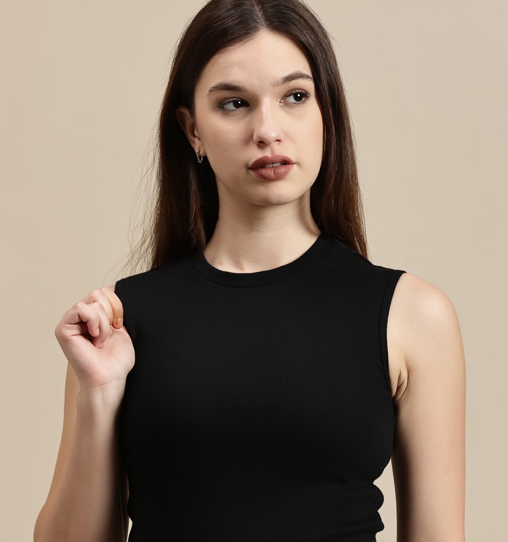 Women's Top – Crew Neck Sleeveless Top