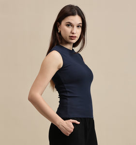 Women's Top – Crew Neck Sleeveless Top
