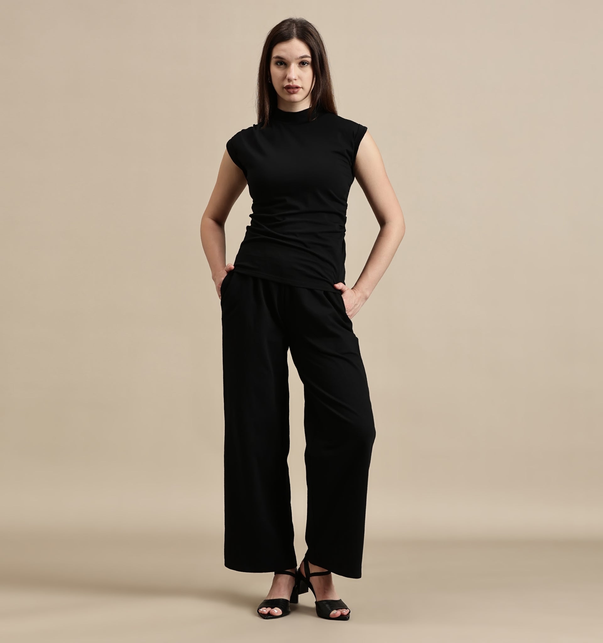 Women's Top – Mock Neck Sleeveless Top