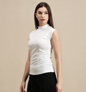 Women's Top – Mock Neck Sleeveless Top